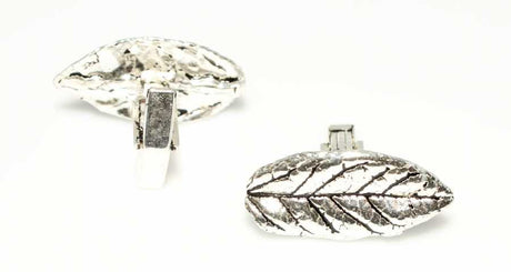 Large Leaf Design 925 Sterling Silver Cufflinks