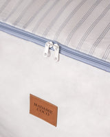 2-Piece Printed Fabric Storage Bags - Home Organizer Set, White & Light Blue