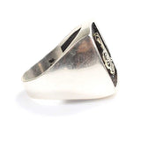 925 Sterling Silver Men's Ring - Embossed Ottoman Calligraphy Seal