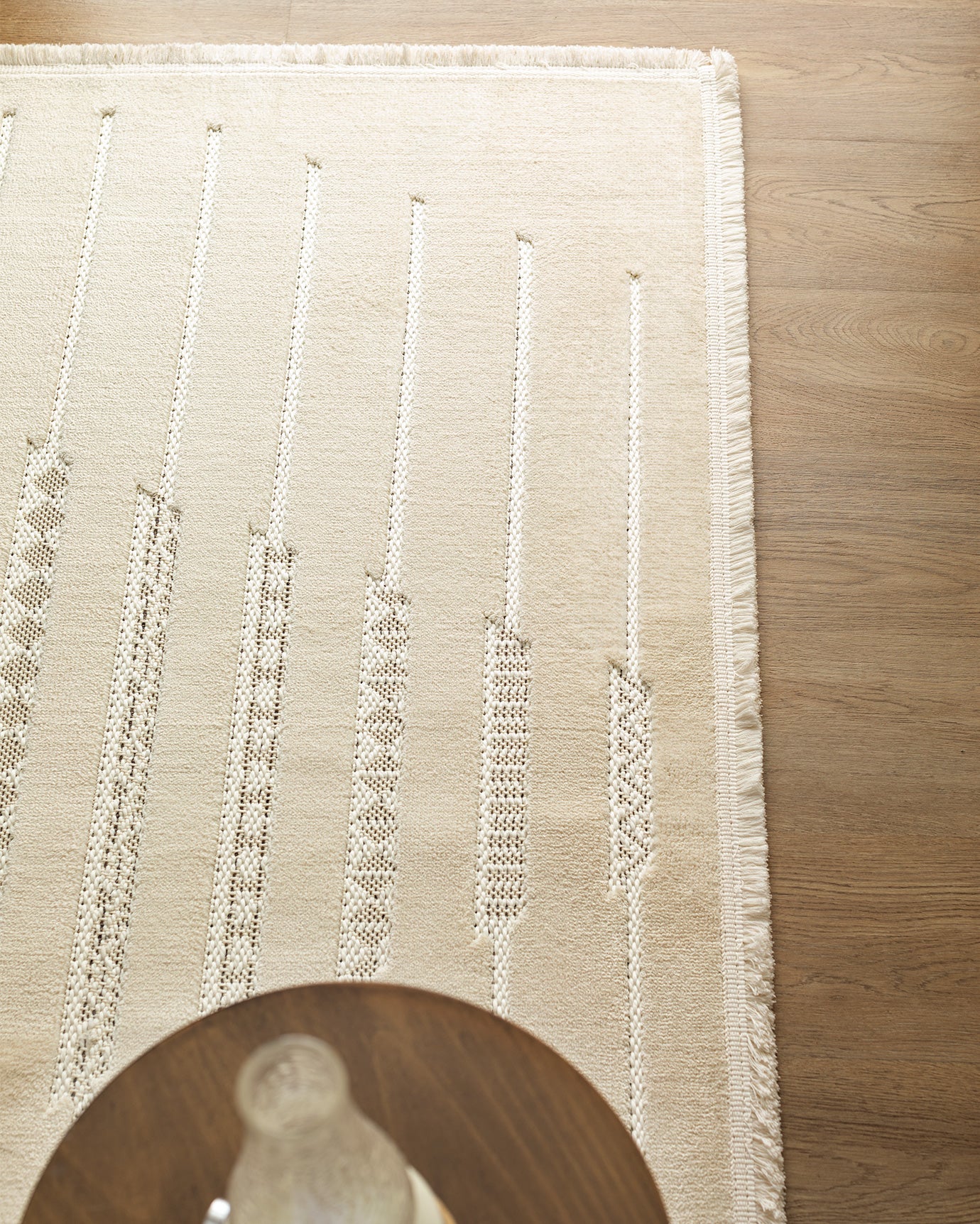 Ivory Trellis Geometric Area Rug - Modern Floor Carpet