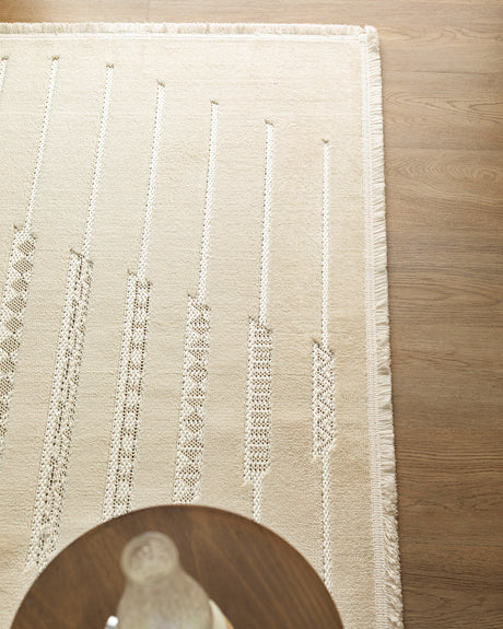 Ivory Trellis Geometric Area Rug - Modern Floor Carpet
