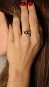 925 Sterling Silver Round Zultanite Ring with Zircon Accents