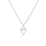 Professional Sterling Silver Double Triangle Necklace