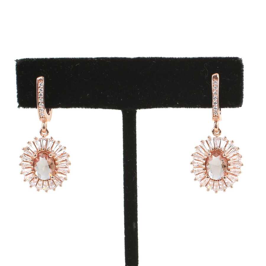 925 Sterling Silver Oval Zultanite & Baguette Drop Earrings