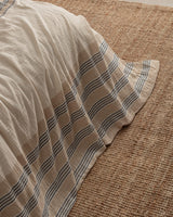 Muslin Cotton Double Duvet Cover Set - Yarn-Dyed & Fitted Comfort