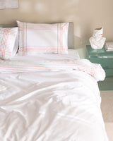 100% Cotton King Size Duvet Set - Holly White & Orange