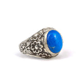Premium Sterling Silver Oval Lapis Lazuli Men's Ring