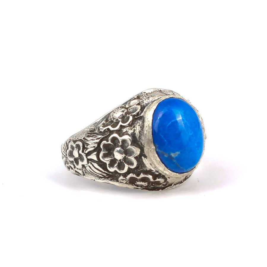Premium Sterling Silver Oval Lapis Lazuli Men's Ring