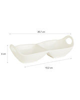 2-Compartment Divided Serving Platter - Appetizer & Snack Tray