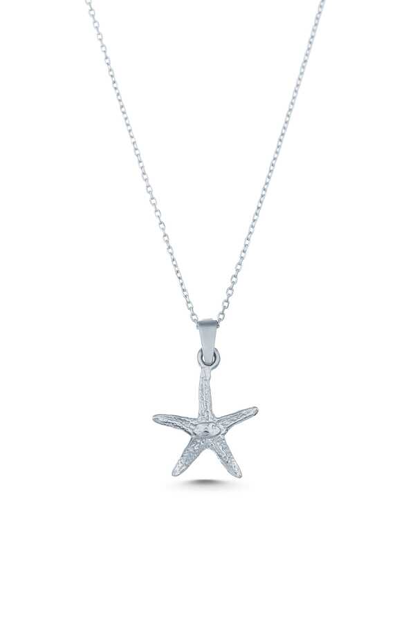 925 Sterling Silver Starfish Pendant Necklace - Ocean Charm