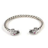 Professional 925 Sterling Silver Elephant Head Twisted Men's Bracelet