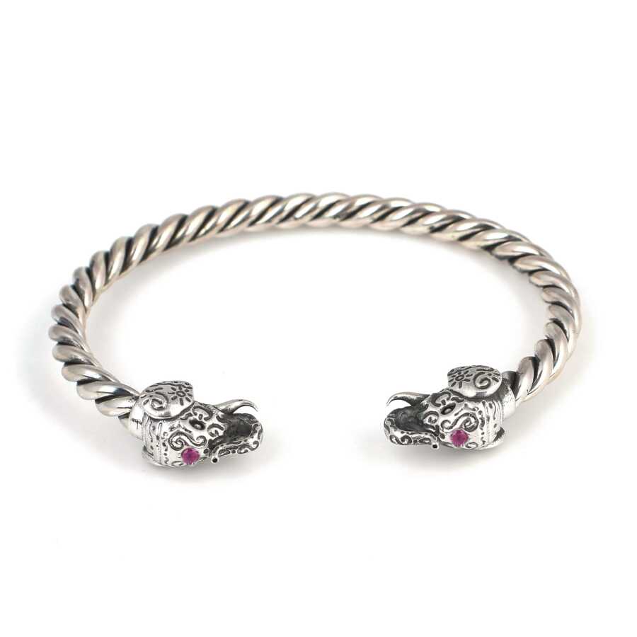 Professional 925 Sterling Silver Elephant Head Twisted Men's Bracelet