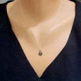 Sterling Silver Mini Sun Pendant Necklace - Minimalist