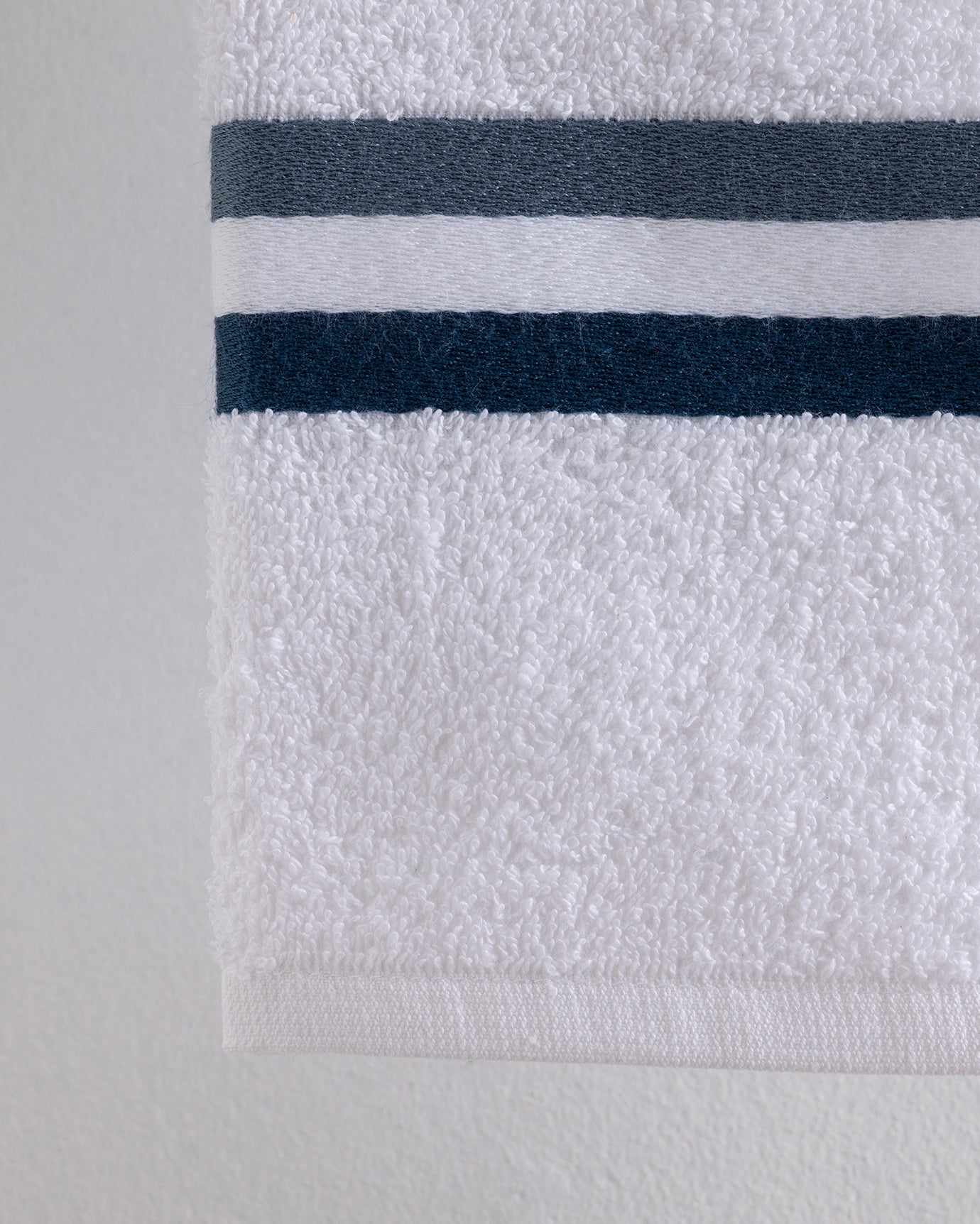 Soft Cotton Face Hand Towel - Absorbent Bathroom Towel - White Blue