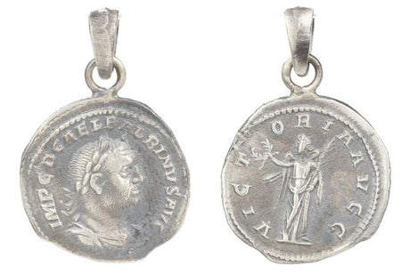 Premium 925 Sterling Silver Ancient Roman Caesar Medallion Pendant
