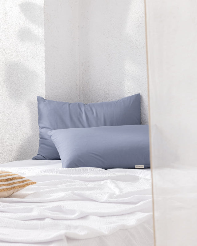 Solid Dark Blue 100% Cotton Ranforce Pillowcase Set - 2 Pack