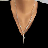 Premium 925 Sterling Silver Dagger Paperclip Chain Necklace