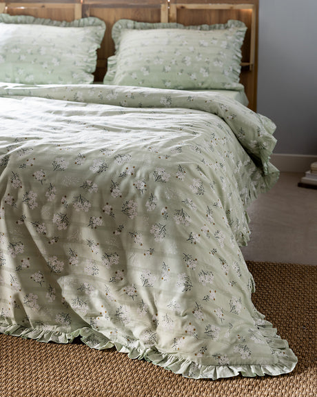 Jules Double Ruffle Duvet Cover Set - Soft & Elegant Bedding Collection