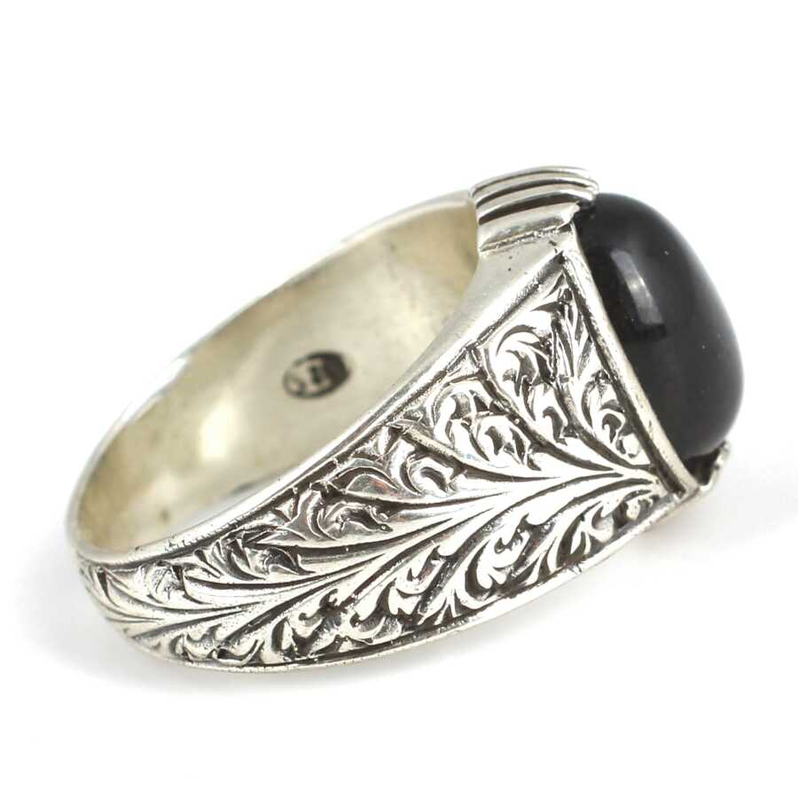 925 Sterling Silver Onyx Ring - Bold, Handcrafted Statement Piece