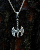 Sterling Silver Axe Pendant Necklace - Determination & Strength