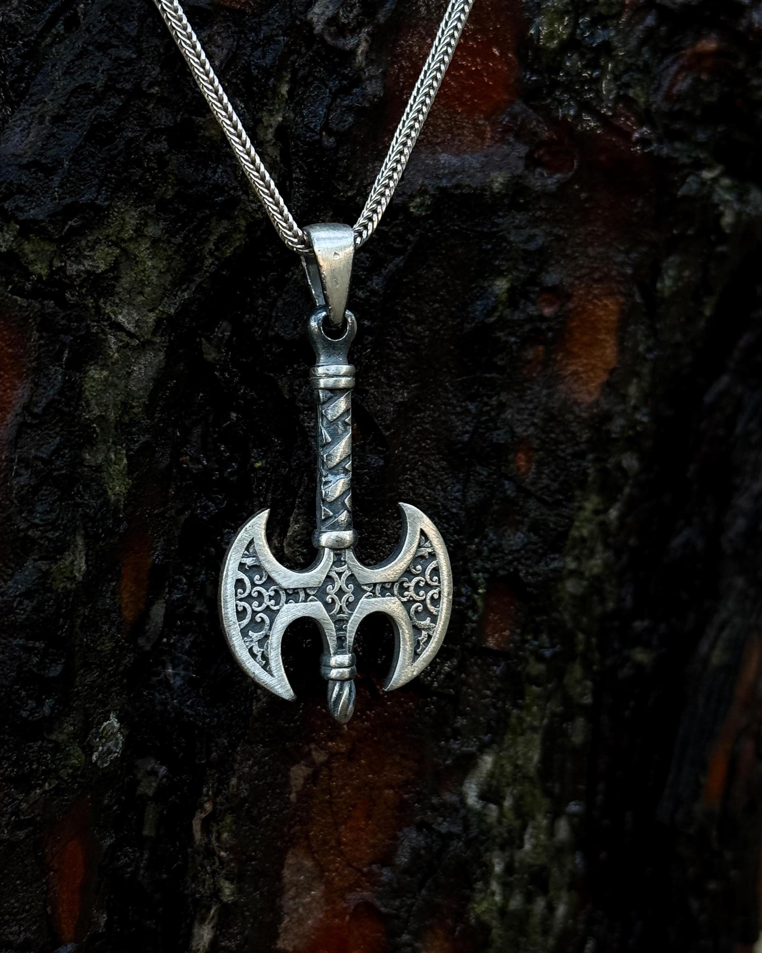 Sterling Silver Axe Pendant Necklace - Determination & Strength