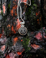 Sterling Silver Seljuk Eagle Necklace - Rotating Pendant Design