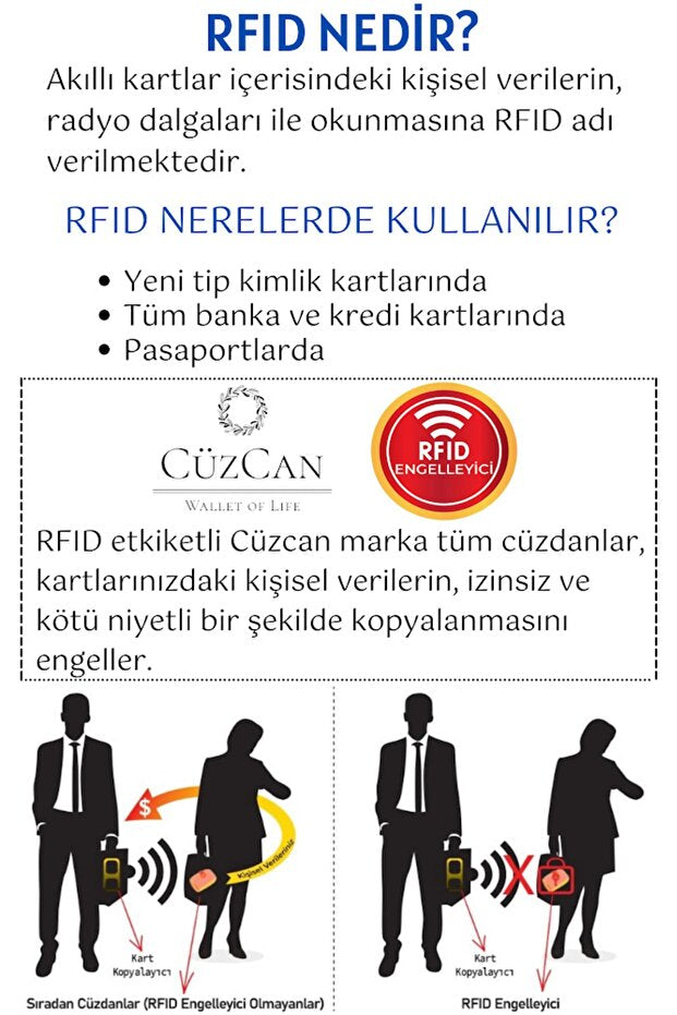 طقم محفظة وحامل بطاقات رجالي جلد طبيعي أسود - حماية RFID
