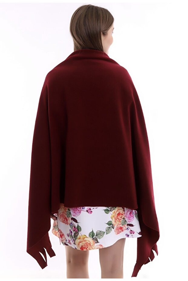 Soft & Warm Burgundy Polar Scarf Shawl