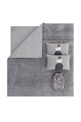 Ensemble de housse de couette zippée Coverme Quadro Single Sherpa - Gris