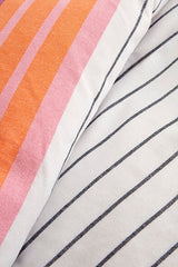 Luis Double Peshtemal Bedspread - Orange Stripes, 180x220 cm