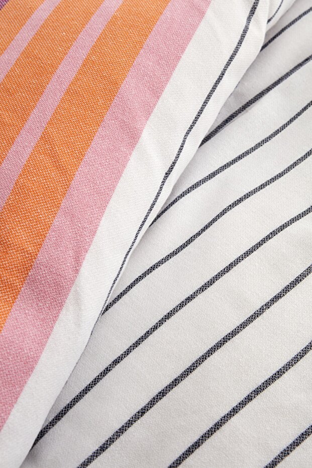Luis Double Peshtemal Bedspread - Orange Stripes, 180x220 cm