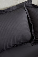 Uniq 100% Cotton Sateen Double Duvet Cover Set - Anthracite