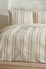 100% Cotton Double Duvet Cover Set - Beige 200x220cm