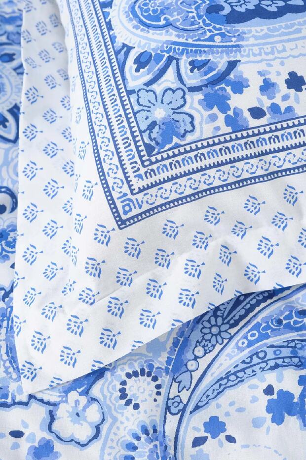 Bellance Blue 100% Cotton Double Duvet Cover Set