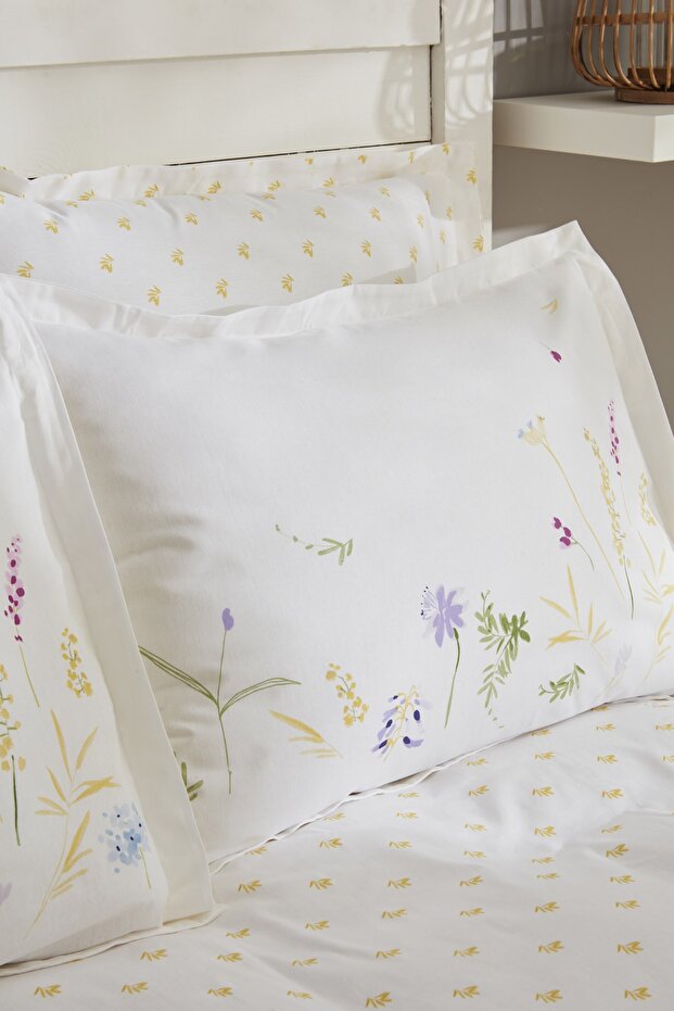 Jody Double Floral Pique Bed Set - 100% Cotton