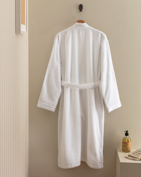 Unisex 100% Cotton Kimono Bathrobe - Soft Absorbent Spa Robe