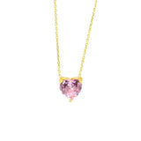 925 Sterling Silver Rose Quartz Heart Necklace - Delicate Elegance
