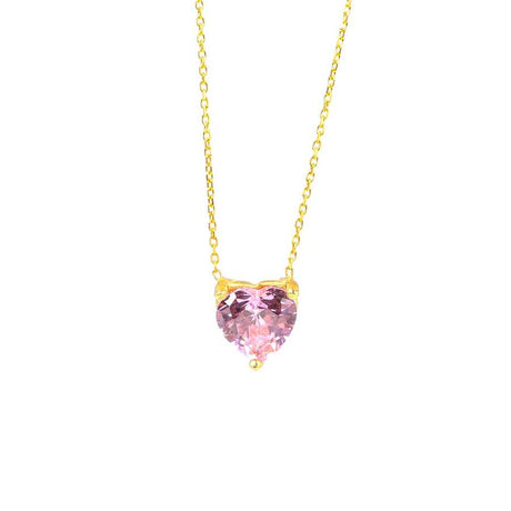 925 Sterling Silver Rose Quartz Heart Necklace - Delicate Elegance