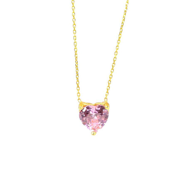 925 Sterling Silver Rose Quartz Heart Necklace - Delicate Elegance