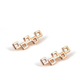 Sterling Silver Tiny Squares Earcuff Earring - Modern Design