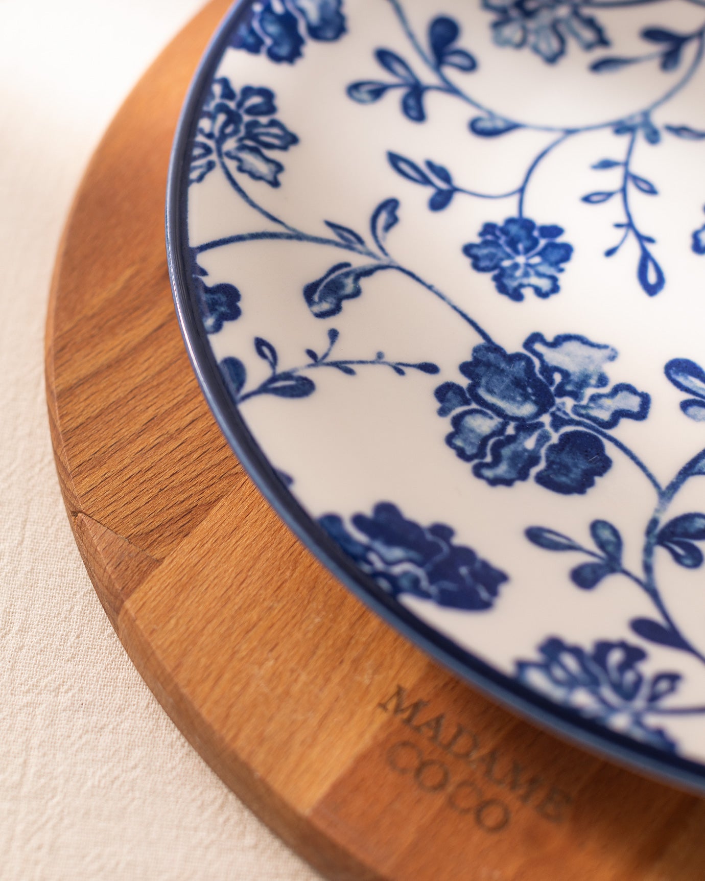 New Bone Serving Plate - Rêve Bleu Floral Design