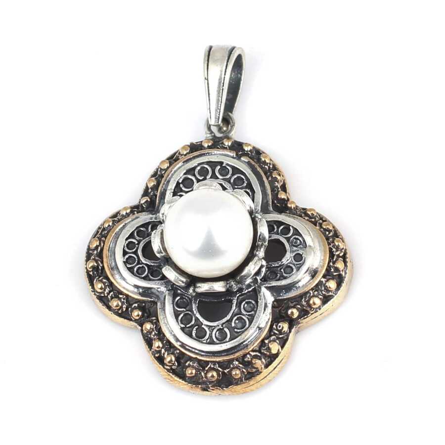 Exquisite Sterling Silver Pearl Constantine Pendant