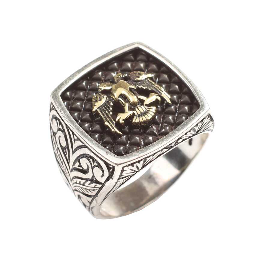 Bague homme en argent sterling 925 - Design aigle anatolien