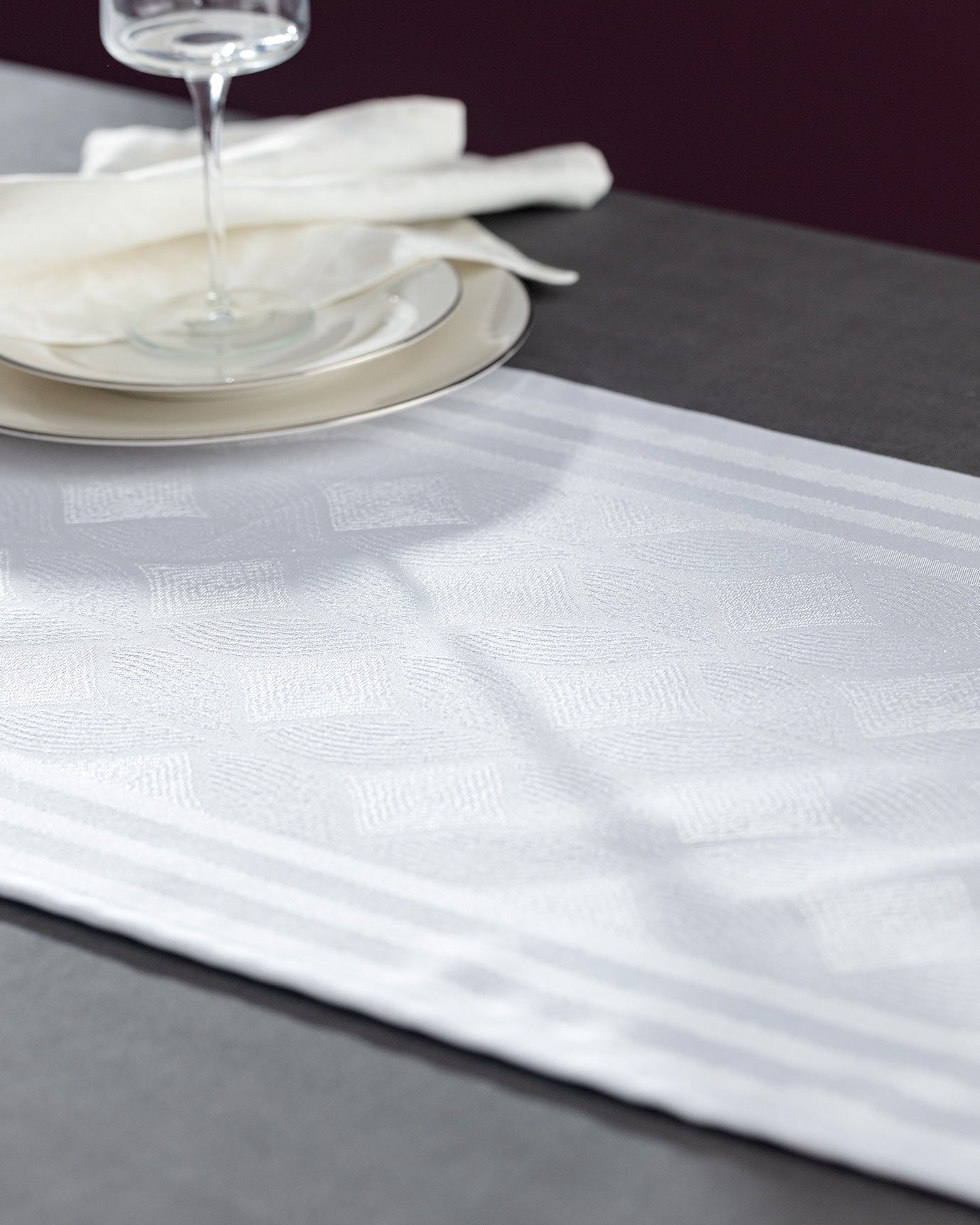 Polyester Table Runner - Mayenne Collection Elegant Design