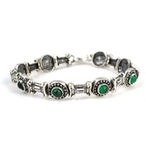 Premium Sterling Silver Green Agate Antique Bracelet