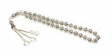 Sterling Silver Prayer Beads - Perforated Sphere, Crescent & Star Triple Tassel