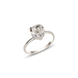 Swarovski Crystal 925 Sterling Silver Ring - Bezel & Prong Set Love Symbol