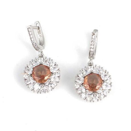 Premium 925 Sterling Silver Round Zultanite Halo Earrings