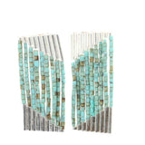925 Sterling Silver Turquoise 9-Row Cascading Dangle Earrings