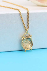 Premium 925 Sterling Silver Alarm Clock Necklace